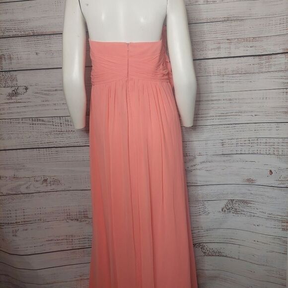 David's Bridal Pink Strapless Sweetheart Gown - Picture 6 of 13